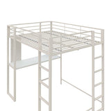DHP Abode Full Size Metal Loft Bed, Off-White DHP