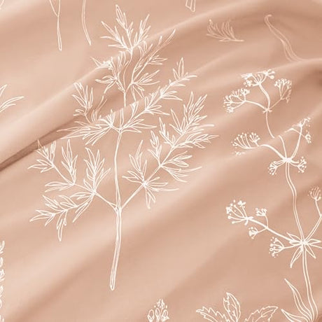 Love's cabin Pink Full Size Comforter Set - Full Comforter Set, 3 Pieces Cute Floral Bedding Sets for All Seasons,1 Soft Reversible Botanical Flowers Comforter and 2 Pillow Shams Love's cabin