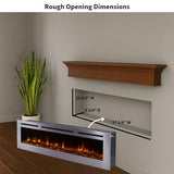 Touchstone Sideline Deluxe -Stainless Steel Smart Electric Fireplace- 60" Wide- Alexa/WiFi-Enabled- in Wall Recessed- 5 Flame Settings- 9 Flame Colors- 1,500W Heater- Log & Crystal Options- 86277 Touchstone
