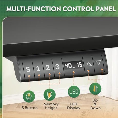 DEVAISE L Shaped Standing Desk Adjustable Height, Dual Motor Electric Corner Standing Desk, 63x55 inch Sit Stand up Home Office Desk with Splice Board, Black DEVAISE