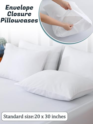 Extra Deep Pocket Twin Sheet Set for Air Mattress, 3 Piece Air Bed Sheets Set with 18-24 Inches Depth, Soft & Breathable Inflatable Bed Sheet Set with Flat Sheet, Fitted Sheet and Pillowcase, White Akicia