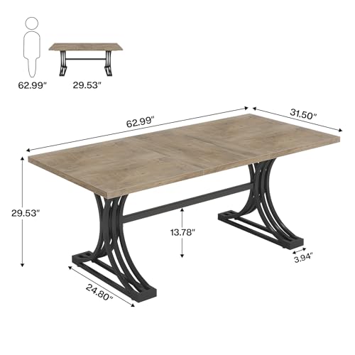 Tribesigns 10.5FT Conference Table, Modern Meeting Table for 8-10 People, Rectangle Seminar Boardroom Table for Office Conference Room (2, Gray+Black) - WoodArtSupply