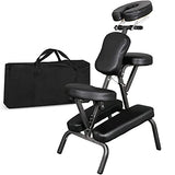 Nova Microdermabrasion Portable Massage Chair Foldable Tattoo Therapy Chair 4 Inches Thickness Sponge Face Cradle Spa Salon Massage Chair (Black) Nova Microdermabrasion