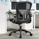 FINATI Office Chair Ergonomic Desk Chair, Adjustable Lumbar Support Rolling Swivel Comfy Chair with Space-Saving Flip Up Armrests, Breathable Mesh Gaming Chair for Business Work Office & Home, Black FINATI