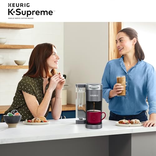 Keurig K-Supreme Single Serve K-Cup Pod Coffee Maker, MultiStream Technology, 4 Brew Sizes, 66oz Dual-Position Removable Reservoir, Gray Keurig