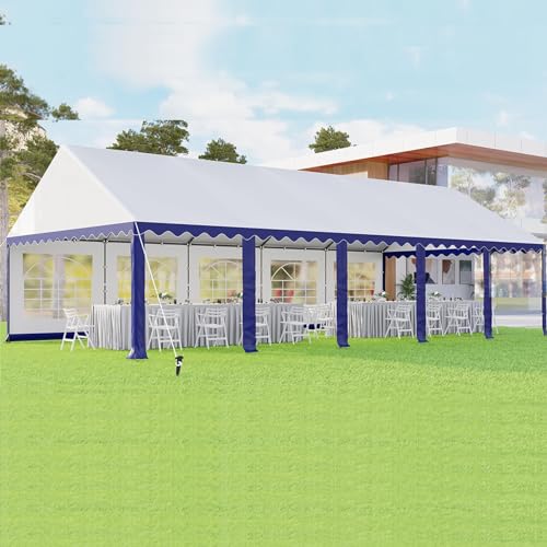MFSTUDIO 16'x32' Party Tent, Outdoor Heavy Duty Party Tents with Removable Sidewalls, Large Canopy Tent Shelter for Outdoor Events Wedding Birthday, Blue MFSTUDIO