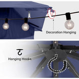LAUSAINT HOME Outdoor Patio Gazebo 10'x13' with Expansion Bolts, Heavy Duty Gazebos Shelter Party Tent with Double Roofs, Mosquito Nettings and Privacy Screens for Backyard, Garden, Lawn, Elegant Blue LAUSAINT HOME