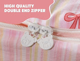 Meeting Story 3pcs Kids Comforter Set Twin Zipper Bedding Set for Girls,Bow Bedding Set Princess Comforter Set for Kid,All in one Zipper Bedding（Lightpink,Twin） Meeting Story