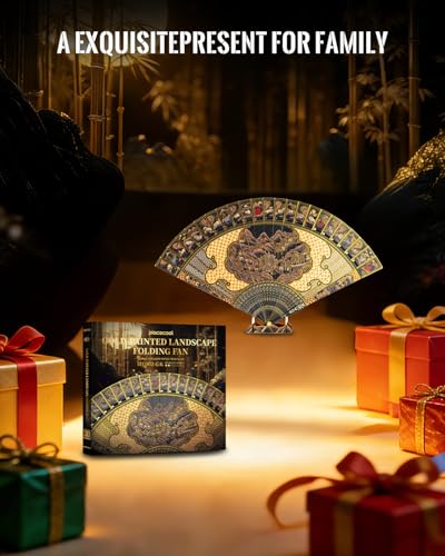 Piececool 3D Metal Puzzle for Adults Folding Fan Metal Model Kit,DIY Building Kits Birthday Christmas Day Gifts for Women 14+