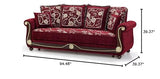 Ottomanson Sweet Home Stores 94" Convertible Sofa Bed with Storage, Firm, Fabric, 3 Seater, Upholstered Sleeper Sofa Couch, Futon for Living Room, Burgundy Ottomanson