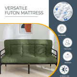 MAXYOYO 6" Extra Thick Japanese Floor Mattress Futon Mattress, Foldable Tatami Pad for Adults, Roll Up Floor Bed for Guest Room Bedroom RV, Green, Queen MAXYOYO