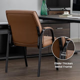 BoisKom Office Guest Reception Chair Set of 4, Conference Room Chairs Waiting Room Chairs 4 Pack, Modern Leather Office Desk Chair No Wheels. BoisKom