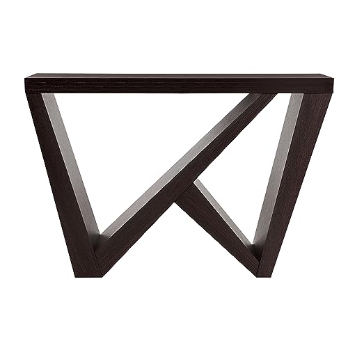 HOMES: Inside + Out Naomi Modern Decorative Accent Console with W-Shaped Legs, Narrow Desk, Wood Entryway Console Table for Living Room, Hallway, Entrance, Small Spaces, Cappuccino HOMES: INSIDE + OUT