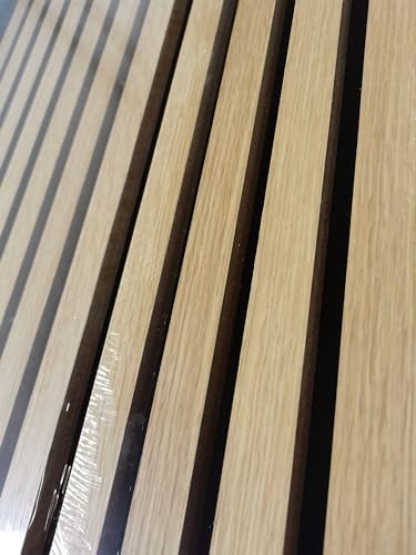 SOOMJ Acoustic Wood Slat Panels - Soundproof Paneling | Wall Panels for Interior Wall Decor | Luxury Wood Veneer Panel | 0.86” Depth (Natural Oak - Wood)