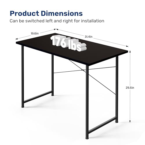 YSSOA Computer Desk Home Office Work Study Writing Modern Simple Table with Headphone Hooks YSSOA