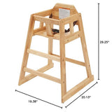 Winco Unassembled Wooden High Chair, Natural,Tan, Medium Winco