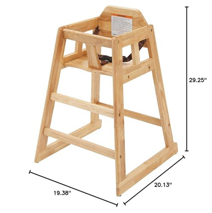 Winco Unassembled Wooden High Chair, Natural,Tan, Medium