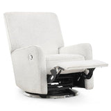 Delta Children Nest Nursery Swivel Recliner - Fabric is GREENGUARD Gold Certified and Oeko-TEX Standard 100 - Upholstered in a Unique Chenille Yarn for Blanket Like Softness, Oyster