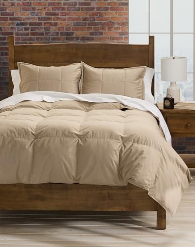 Cuddledown Chroma Down Comforter | Soft, Lofty, Cloudlike | Hypoallergenic | 700 Fill Power Down | 100% Cotton Sateen Shell | Duvet Insert | RDS & Oeko-TEX Certified | Twin | All Season | Twig Cuddledown