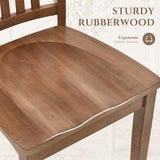 COLAMY Wooden Dining Room Chairs Set of 6, Spindle High Back Windsor Kitchen Side Chair, Farmhouse Dining Chairs for Kitchen, Dining Room, Light Brown COLAMY