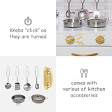 TOUCH US Wooden Play Kitchen Toy Set with Light, Kids Children Pretend Toy Kitchen Playset, Sink with Faucet, Oven, Microwave, Kitchenware Set Accessories for Ages 3-8 Girls Boys touch us