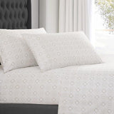 ELLE Decor Printed 4-Piece Microfiber Bed Sheet Set, 12-inch Deep Pocket, Full, High Tide Elle Decor
