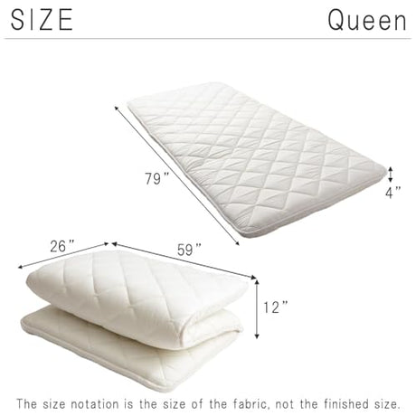 タンスのゲン TANSU NO GEN Japanese Futon Mattress, Made in Japan, Queen, Extra Thickness 4", Filled with Hard Cotton, Sleeping Tatami Mattress for Floor, 22200048(92513) タンスのゲン