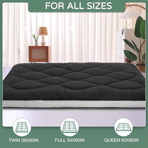 Lilypelle Japanese Floor Mattress Futon Mattress, Full Size 54"x 80" Foldable Roll Up Sleeping Tatami Mat Floor Lounger Guest Bed LILYPELLE