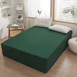 Bedding Queen Size Fitted Sheet Only- Bottom Matress Fitted Sheet-Fits 15inches Deep Pocket -Soft and Microfibe-Shrinkage and Fade Resistantr-Easy Care-Dark Green rushrushlulu