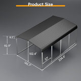 12x20 FT Heavy Duty Metal Carport Kits with Galvanized Steel Roof and Frame, Outdoor Carport Canopy Enhanced Base, Extra Large Car Garage Shelter for Car, SUV, Truck and Boats, Gray Redpick