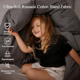 Feather Down Fiber Comforter Twin Size,Premium Ultra-Soft Breathable Comforter High Fill Power Grey Duvet Insert,All Season Hotel Luxury Bedding Comforters 8 Corner & Center Loops,Baffle Box Design HYVIF