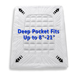 GERHOME King Size Quilted Fitted Mattress Pad Cover with Deep Pocket Fitted 8" - 21", Ultra Soft and Comfortable, Breathable (White, King) GERHOME