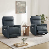 KISLOT Wall Hugger Recliner Chair for Adults, Faux Leather RV Recliner with USB Charging Ports Electric Power Reclining Sofa for Living Room Home Theater Seating Bedroom