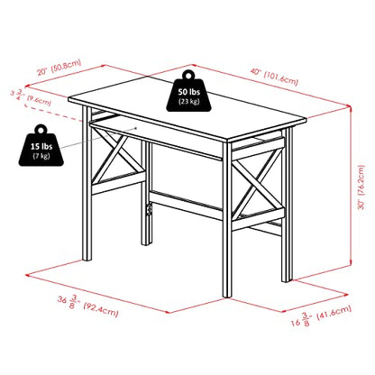 Winsome Wood Xander Computer Desk, Oyster Gray - WoodArtSupply