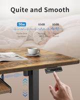 FEZIBO Standing Desk with Keyboard Tray, 48 x 24 Inch Adjustable Height Sit Stand Desk with Memory Presets for Home Office, Ergonomic Computer Workstation, Rustic Brown FEZIBO