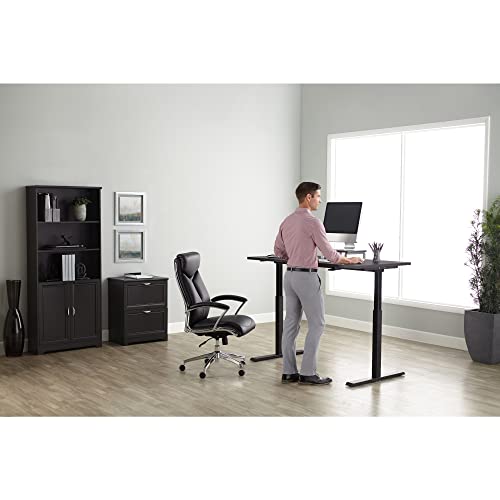 Realspace® Magellan 60" W Pneumatic Height-Adjustable Standing Desk, Cherry Realspace