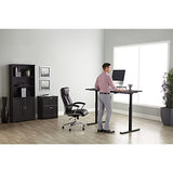 Realspace® Magellan 60" W Pneumatic Height-Adjustable Standing Desk, Cherry Realspace