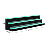 MESAILUP 60 Inch Detachable LED Lighted Liquor Bottle Display 3 Step Illuminated Bottle Shelf 3 Tier Home Bar Drinks Commercial Lighting Shelves with Remote Control (3 Tier, 60 inch) MESAILUP