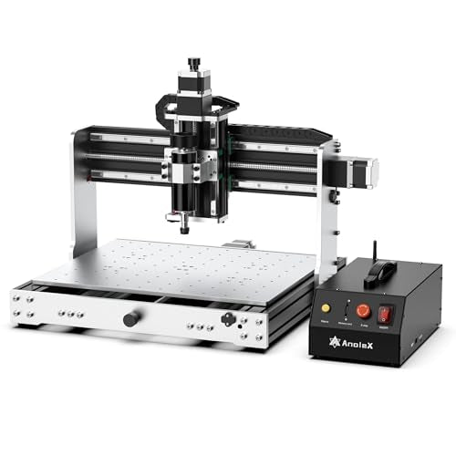 AnoleX CNC Router Machine 4030-Evo Ultra, All-Metal XYZ Axis Dual Steel Linear Guides & Ball Screws with 500W Spindle for Metal Aluminum Brass Wood Acrylic PCB - WoodArtSupply