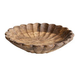 Creative Co-Op Boho Carved Wood Scalloped Edge, Natural Decorative Bowl Creative Co-Op