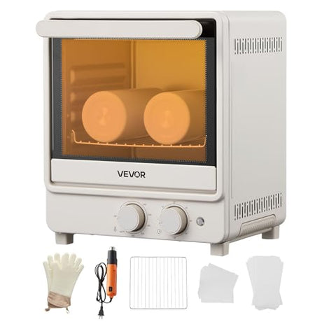 VEVOR Sublimation Oven Machine, 13 Qt, Fits 20oz Tumblers, with 1 Heat Air Gun, 50 Shrink Films, 1 Tape and 2 Heat Gloves, Oven for Sublimation Blank Tumblers, Mugs, Bowls, Off-White VEVOR