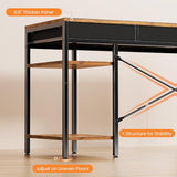 Sweetcrispy 47" Computer Desk with 6 Drawers, Home Office Gaming Desks with Storage Shelves for Bedroom, Writing Study Corner Living Room Work Table Rustic Brown Sweetcrispy