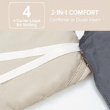 MUXHOMO Full Comforter Sets, All Season Ultra Soft Down Alternative Bedding - 3 Piece Lightweight Bed Set Includes 1 Comforter (82"x86") and 2 Pillow Shams (20"x26"), Linen MUXHOMO