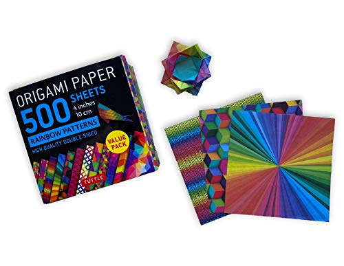 Origami Paper 500 sheets Rainbow Patterns 4" (10 cm): Double-Sided Origami Sheets Printed with 12 Different Colorful Patterns Tuttle Publishing