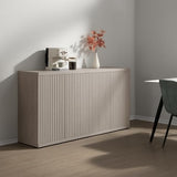 SICOTAS Buffet Cabinet with Storage Accent Sideboard Modern Credenza with Doors & Shelves Fluted Media Console Mid Century Coffee Bar Table for Living Room Kitchen Dining Room Hallway（2PCS） SICOTAS