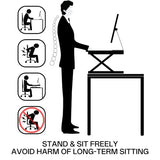 Standing Desk Converter 37 Inch – Easy Assembly Height Adjustable Sit Stand Desktop Riser with GasSpring Lift, Duals Monitor Laptop Workstation and Spacious Keyboard Tray, Ergonomic Converter (Brown) Generic
