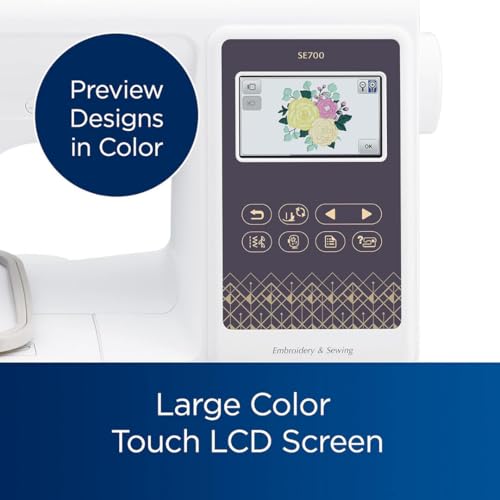 Brother SE700 Sewing and Embroidery Machine with Hoop Area - Touchscreen, USB Port, and Wireless Connectivity - 135 Built-in Designs & 103 Stitches Bundle with Sewing Accessories (5 Items)