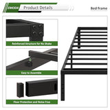EMODA 16 Inch Platform Twin XL Bed Frames No Box Spring Needed, Heavy Duty MetalBed Frame, Noise Free, Easy Assembly, Black EMODA
