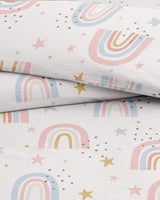 Kids Duvet Cover Set Twin/Twin XL Size - 2 Piece Rainbow Microfiber Duvet Cover Set & Pillow Sham w/Zipper Closure & Ties - Easy-Care - Super Soft & Cozy Bedding Set for Kids, Boys, Girls and Teens CGK Unlimited