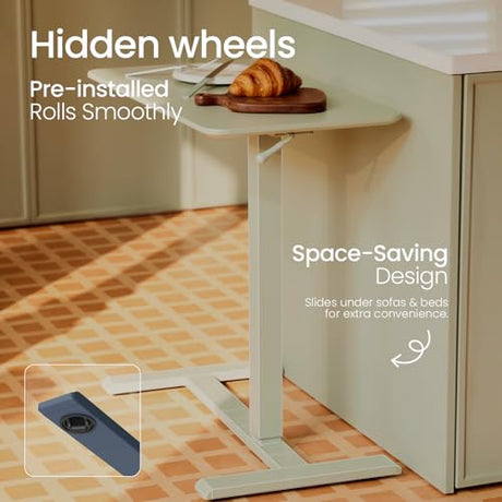 TopJob ANYDESK NEST Mobile Standing Desk, Portable with Hidden Wheels Non Folding, Sit Stand Desk, Computer Workstations, Home Use, Couch Side Table, Bedside Table, Kitchen Prep Table (MNT) TopJob
